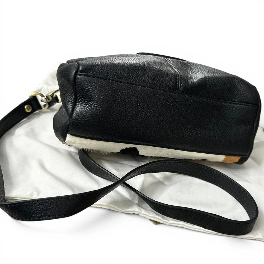 Hobo Sheila Small Satchel Cow Print Leather‎ Calf Hair NWT Crossbody & Dust Bag